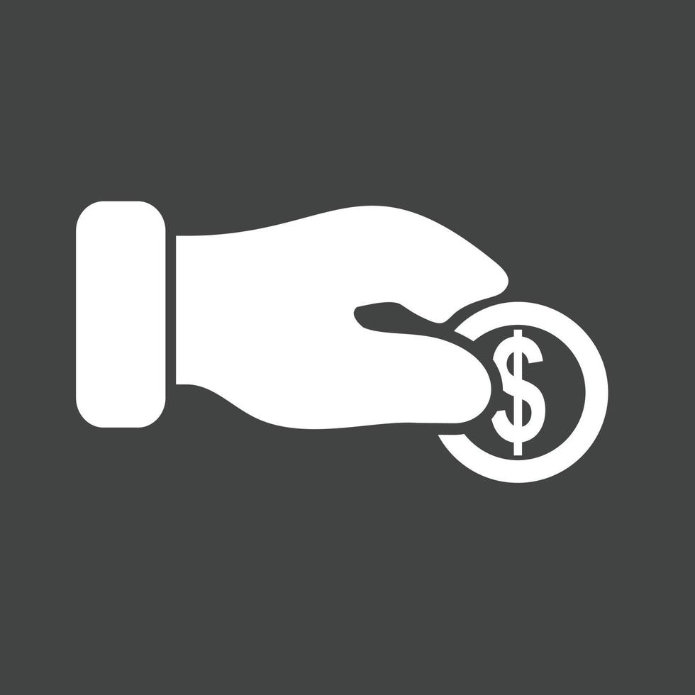 Donation Glyph Inverted Icon vector