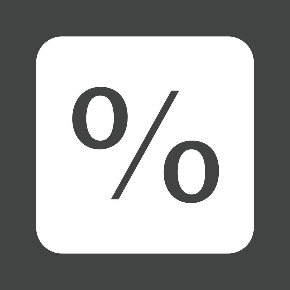 Percentage Glyph Inverted Icon vector