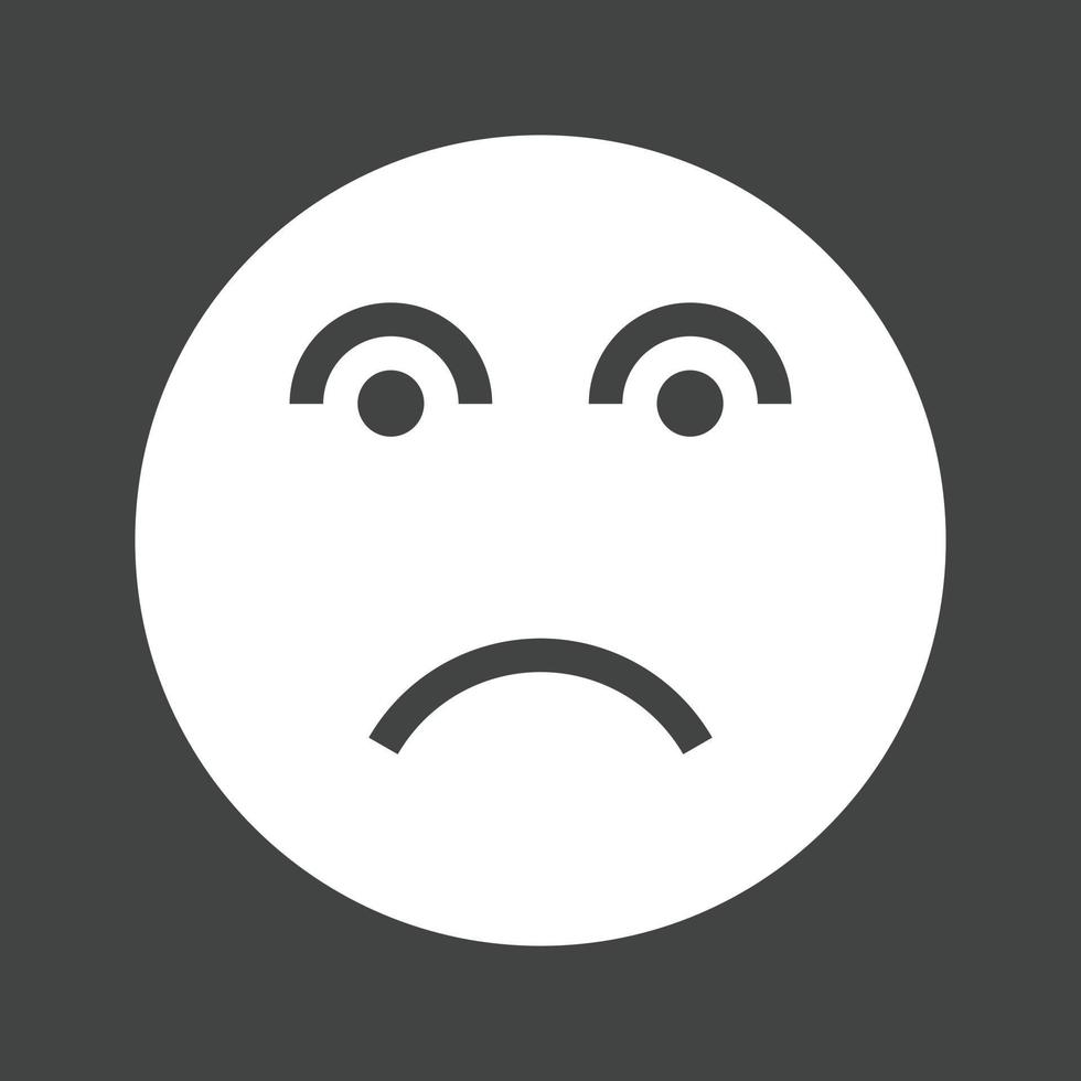 Disappointed Glyph Inverted Icon vector