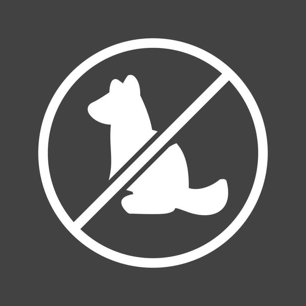 No Pet SIgn Glyph Inverted Icon vector