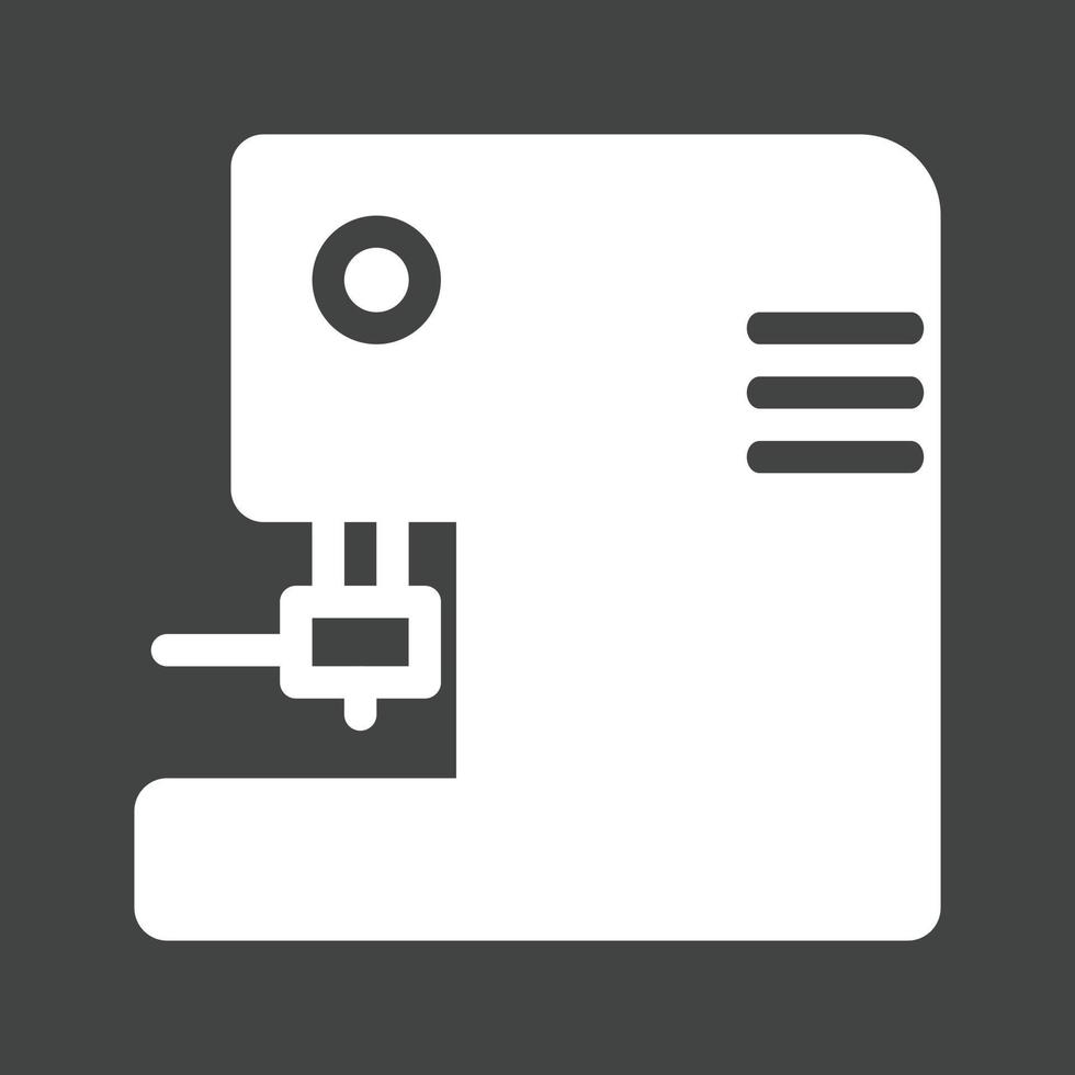 Coffee Machine Glyph Inverted Icon vector