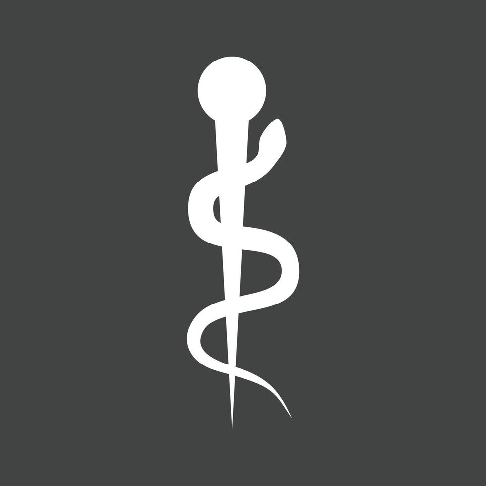 signo médico ii glifo icono invertido vector