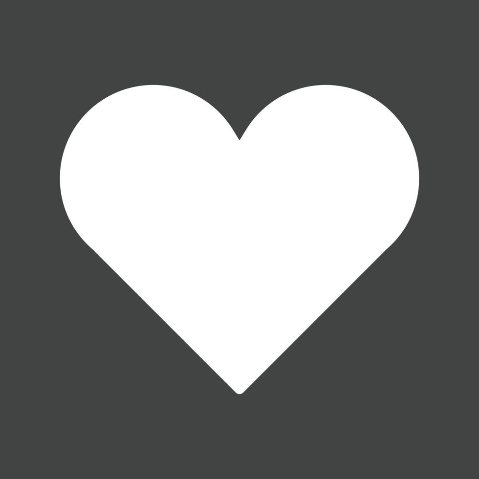 Single Heart Glyph Inverted Icon vector