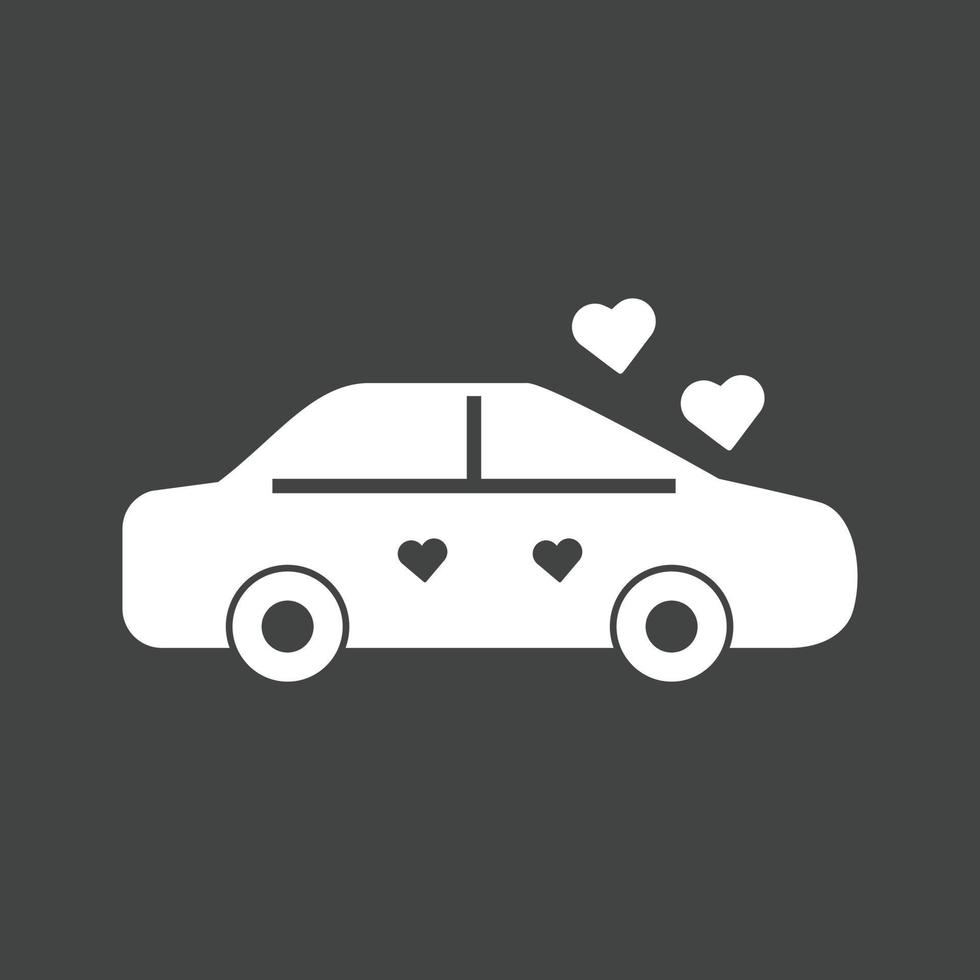 Decorated Car Glyph Inverted Icon vector