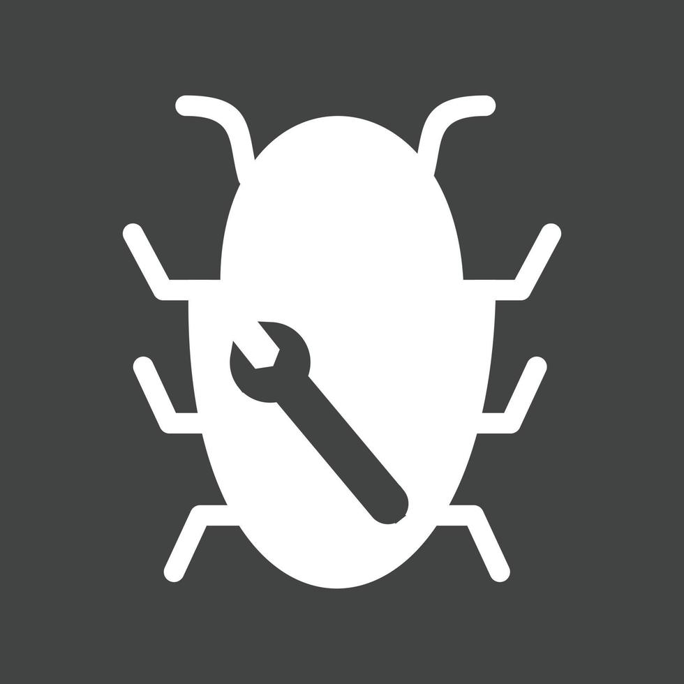 Bug Fixing Glyph Inverted Icon vector