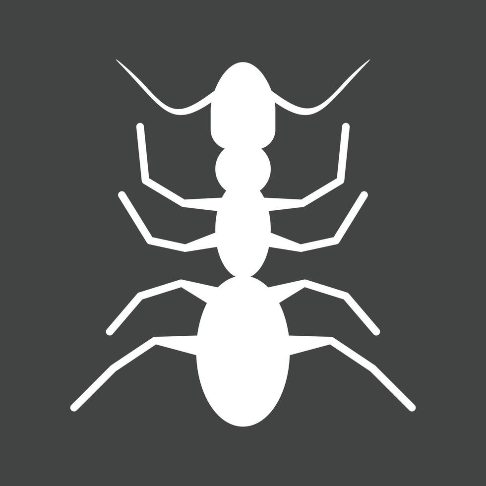 icono de glifo de hormiga invertida vector