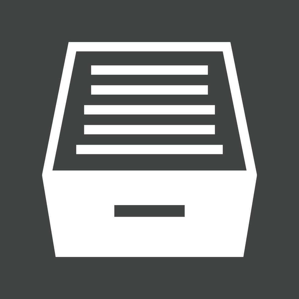 Files Drawer Glyph Inverted Icon vector