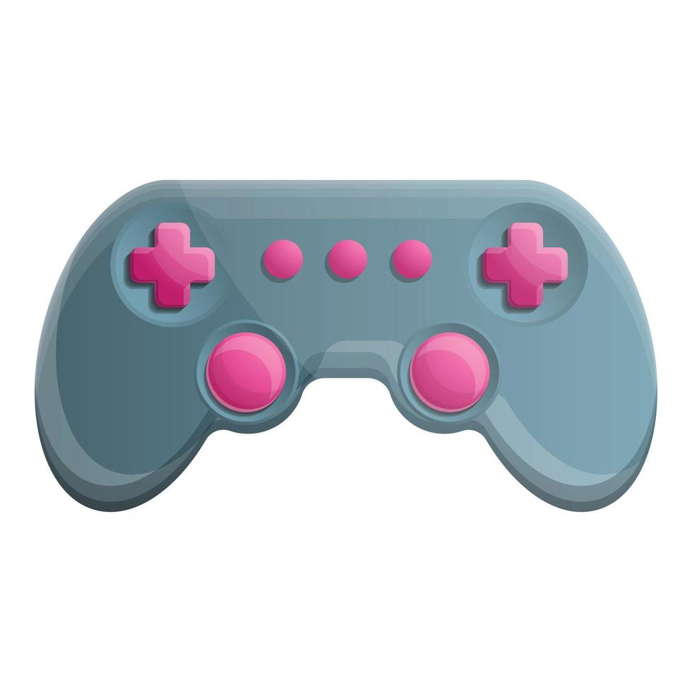 Button joystick icon, cartoon style vector