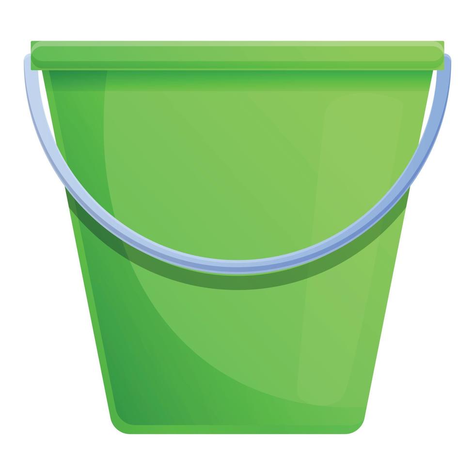 Disinfection plastic bucket icon, cartoon style vector