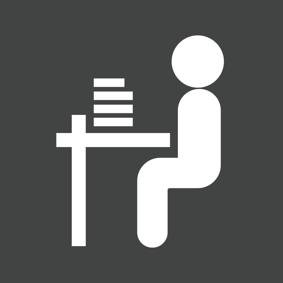Student sitting in class Glyph Inverted Icon vector