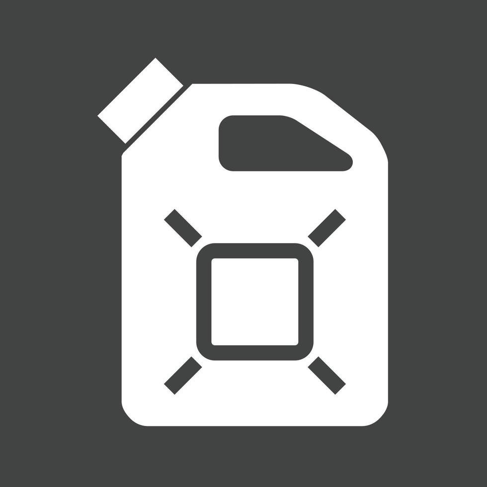 Diesel Can Glyph Inverted Icon vector