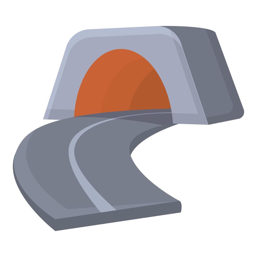 Modern road tunnel icon, cartoon style vector