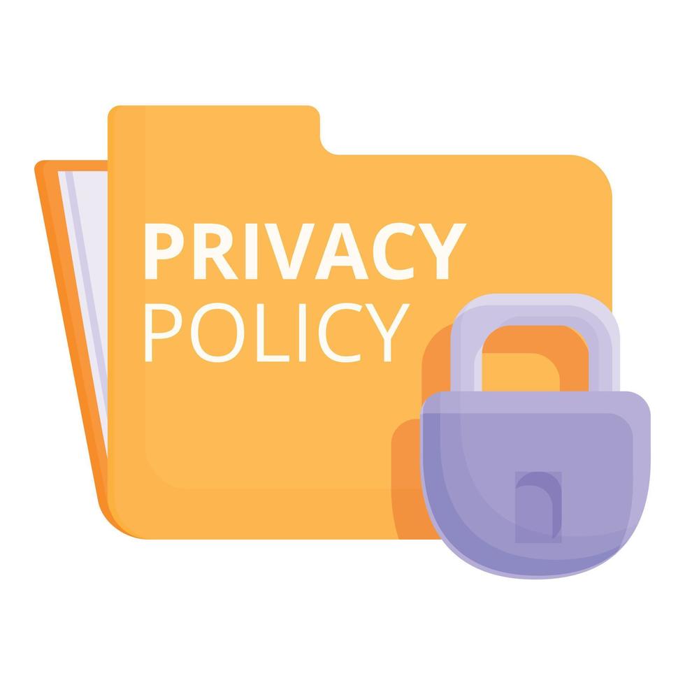 vector de dibujos animados de icono de carpeta privada en línea. política de privacidad