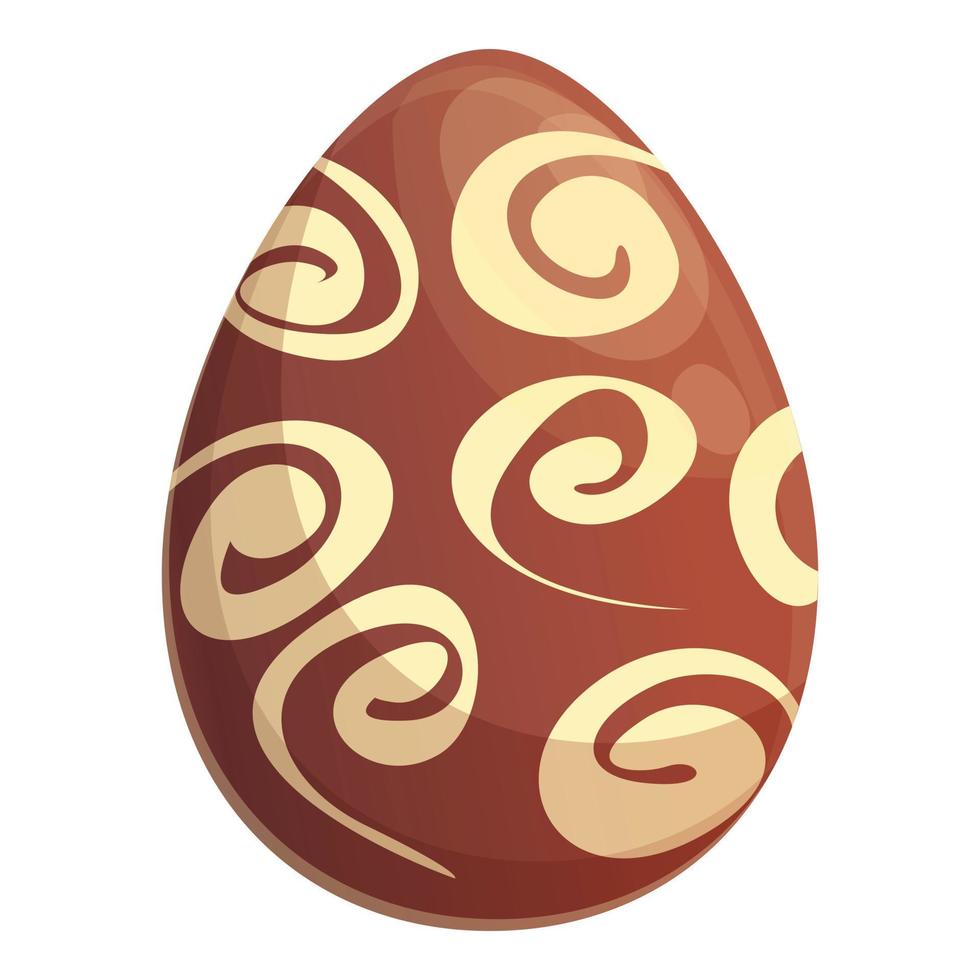 vector de dibujos animados de icono de huevo de chocolate en espiral. dulces de pascua