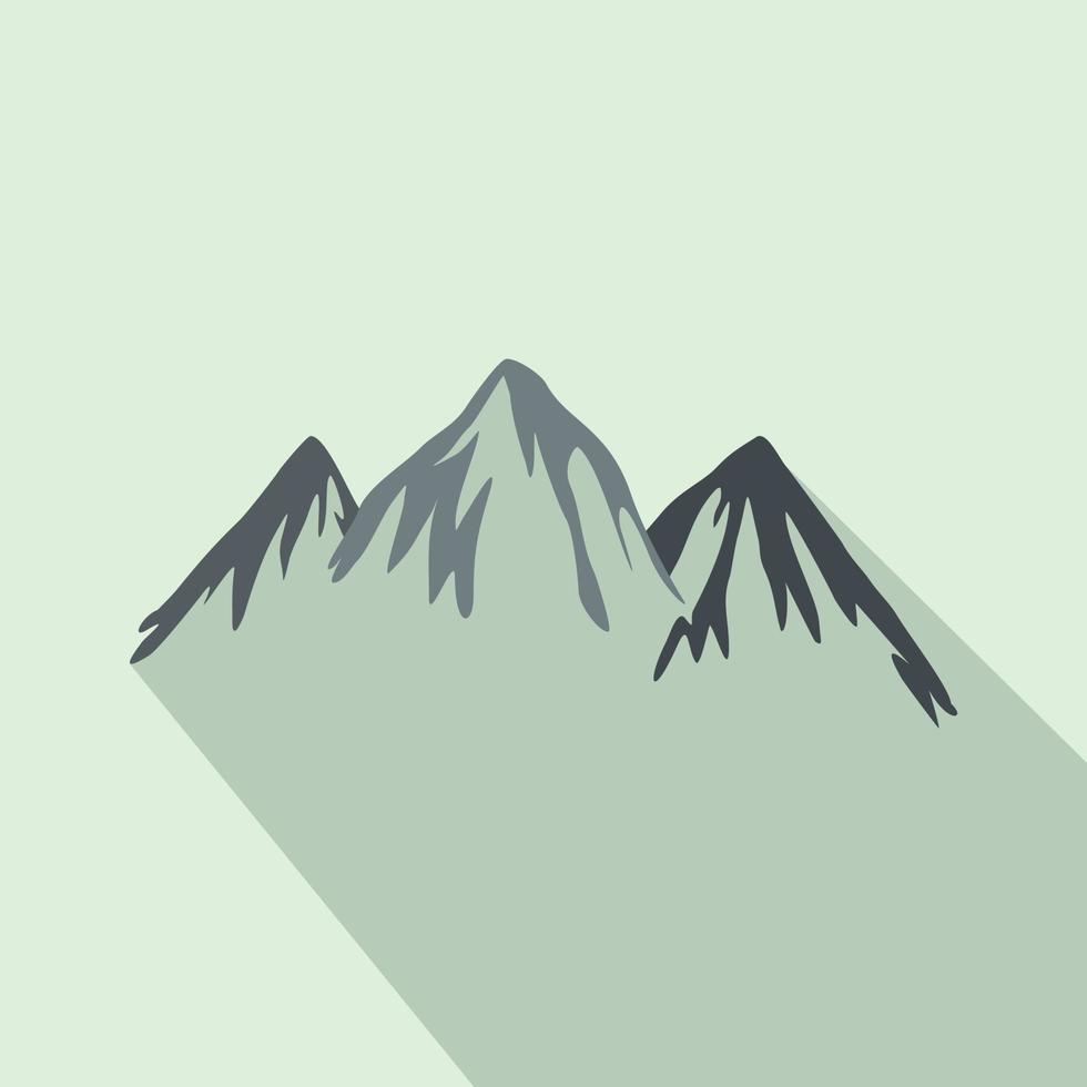 Mountain icon, flat style vector