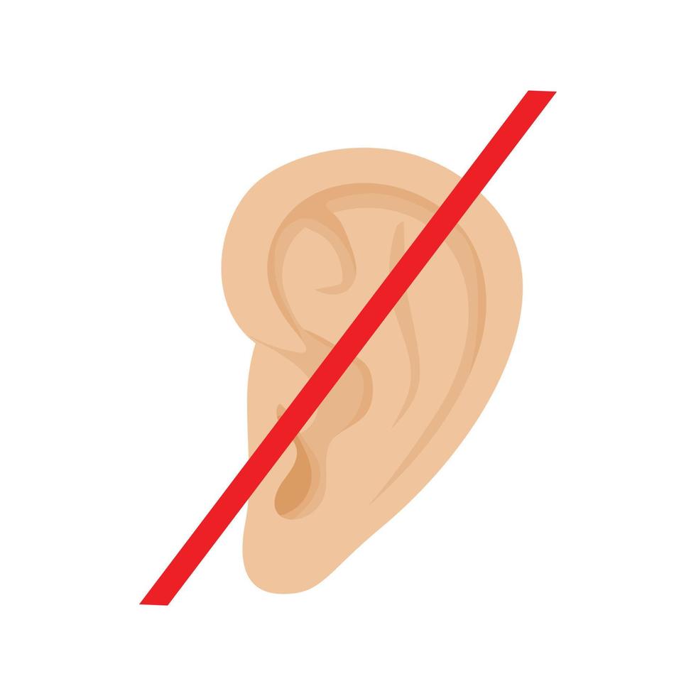 Deaf mute icon, cartoon style vector