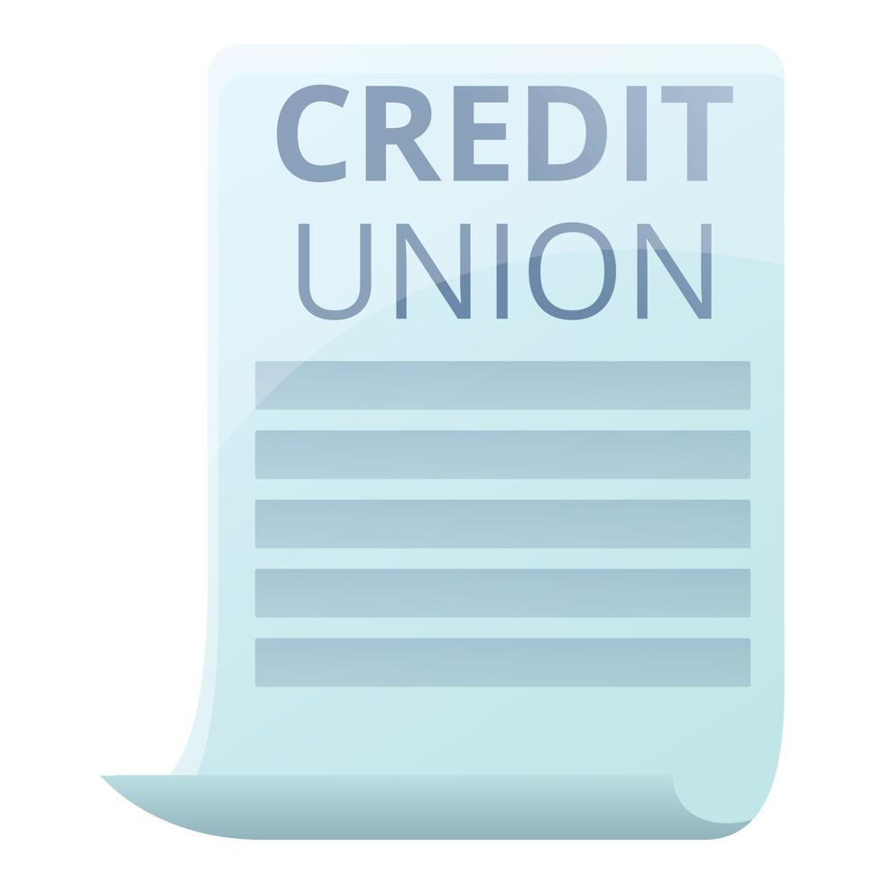 Credit union paper icon, cartoon style vector