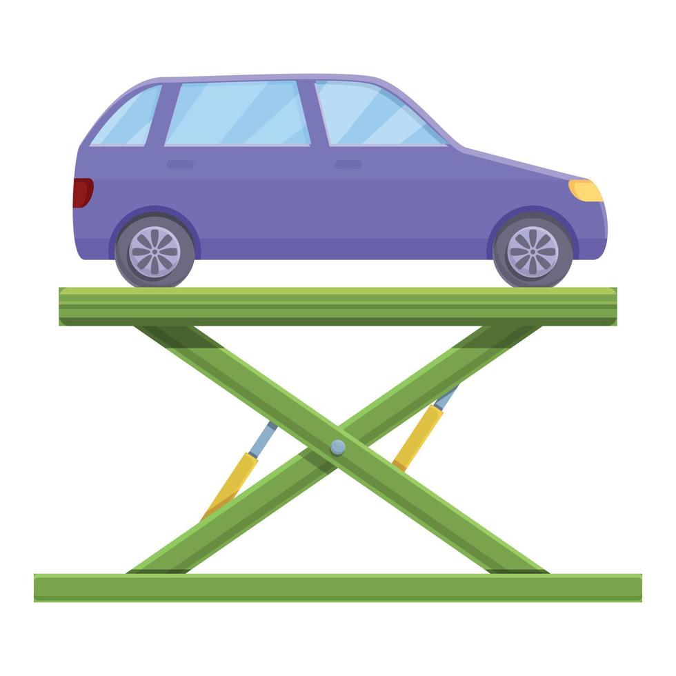 Hydraulic lift icon, cartoon style vector