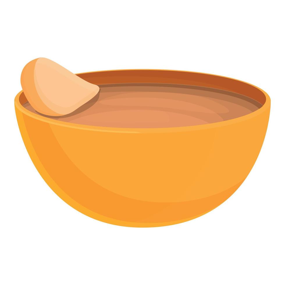 Soup bowl icon cartoon vector. Hot food plate vector