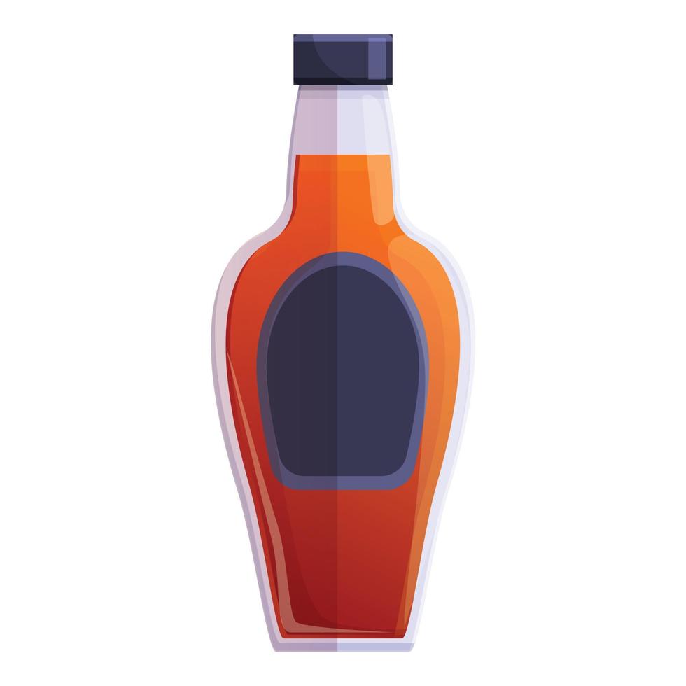 Bourbon cask bottle icon, cartoon style vector