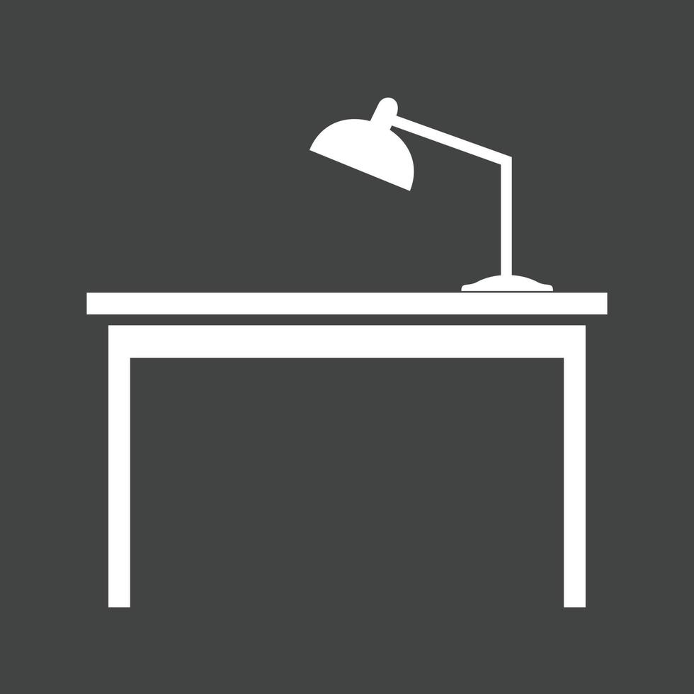 Working Desk Glyph Inverted Icon vector
