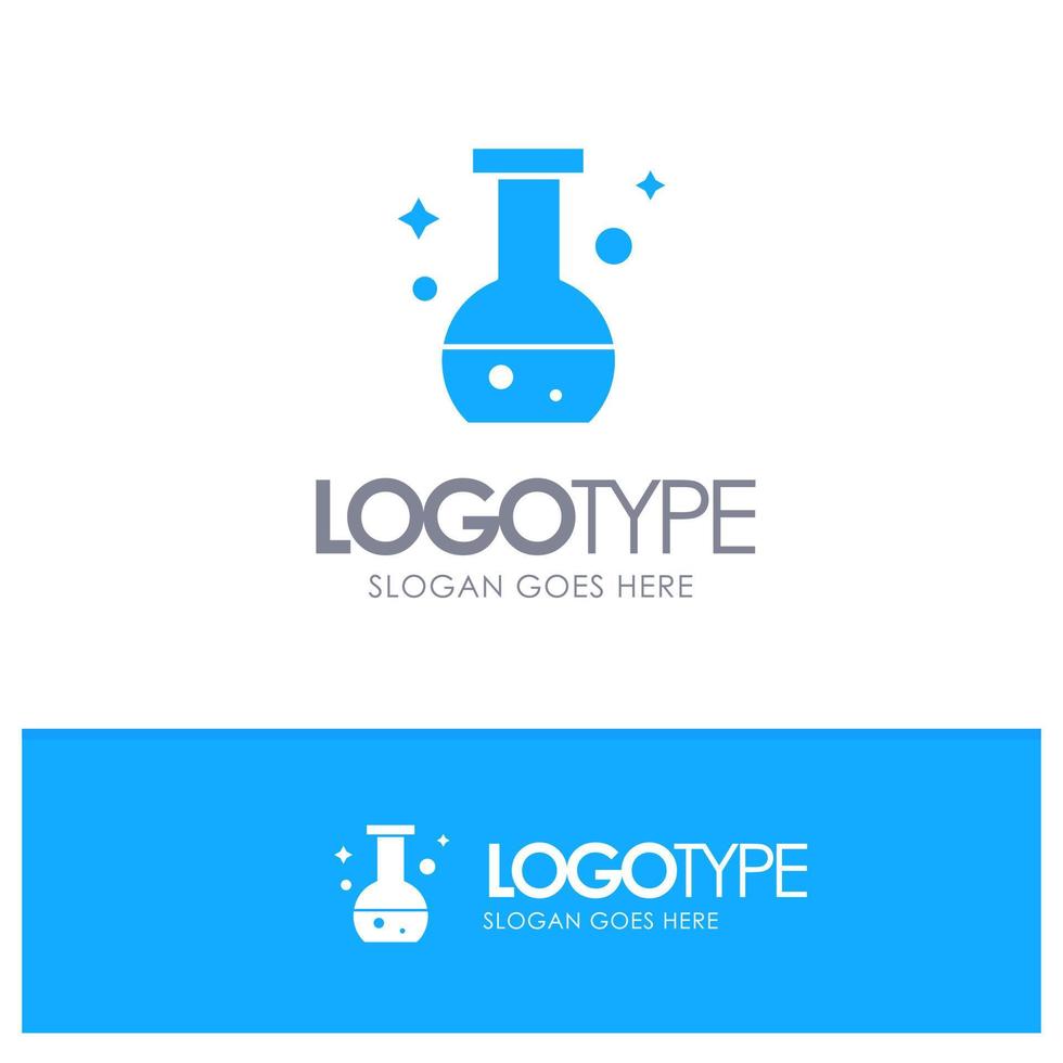 Tube Flask Lab Test Blue Solid Logo with place for tagline vector