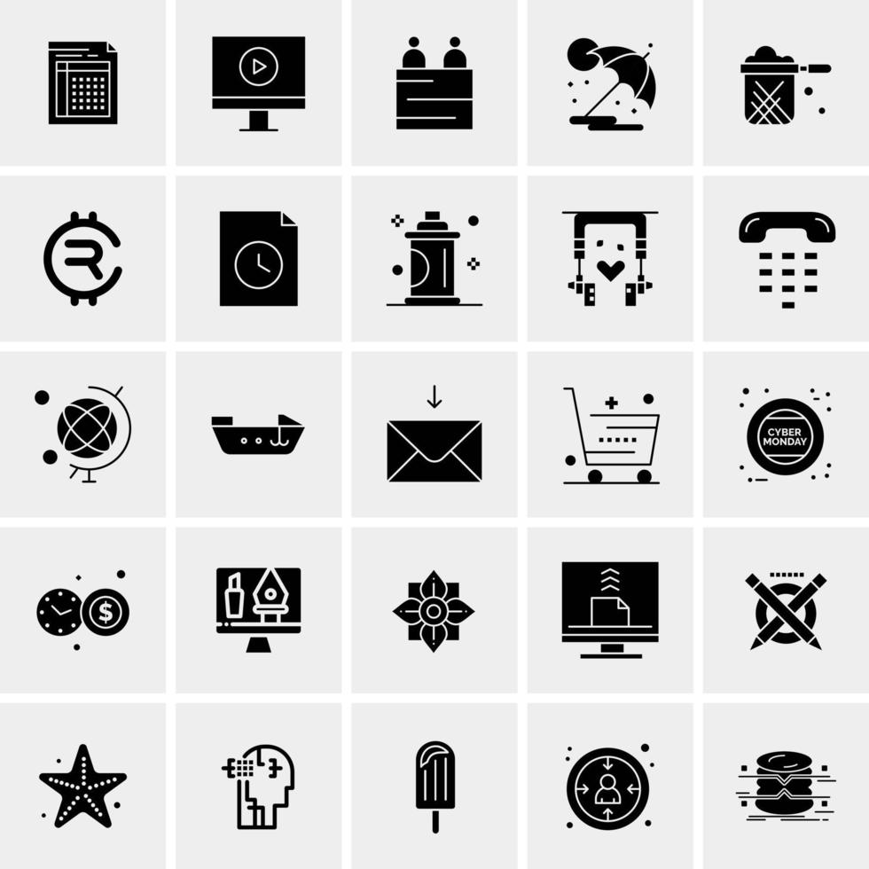 25 iconos de negocios universales vector ilustración de icono creativo para usar en proyectos relacionados con la web y dispositivos móviles