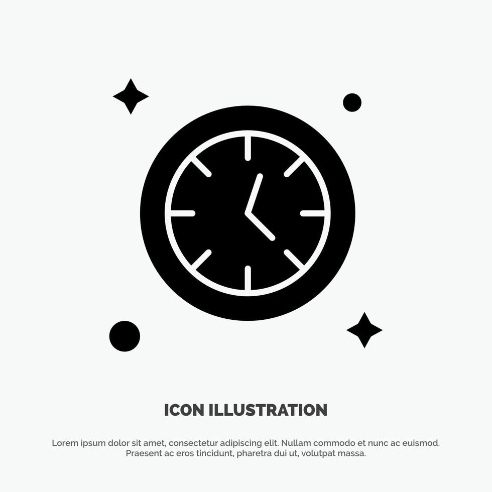 Watch Clock Time solid Glyph Icon vector