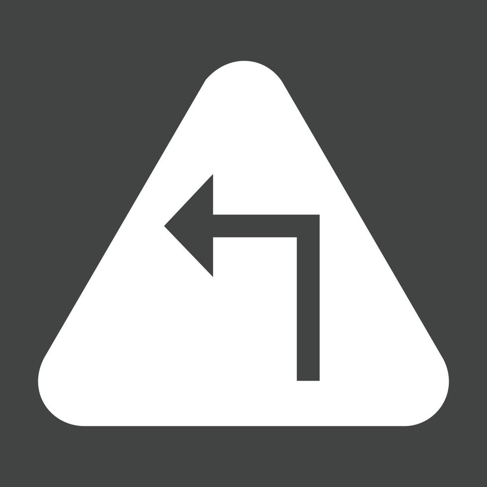 Sharp left turn Glyph Inverted Icon vector