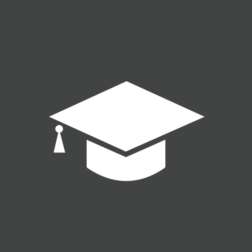 Graduate Cap I Glyph Inverted Icon vector