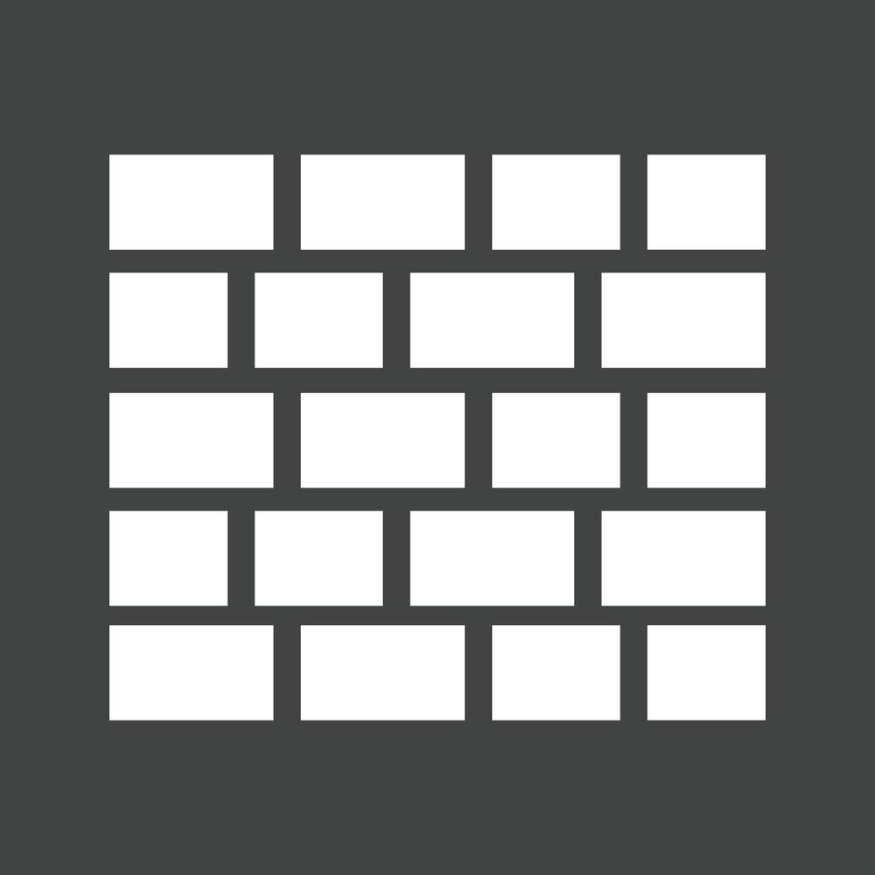 Brick Wall I Glyph Inverted Icon vector