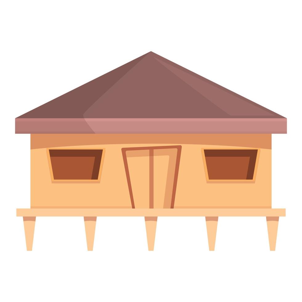 Bungalow icon cartoon vector. Beach house vector