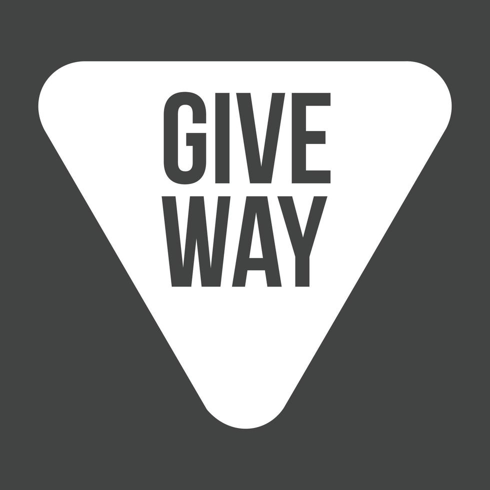 Give Way Glyph Inverted Icon vector