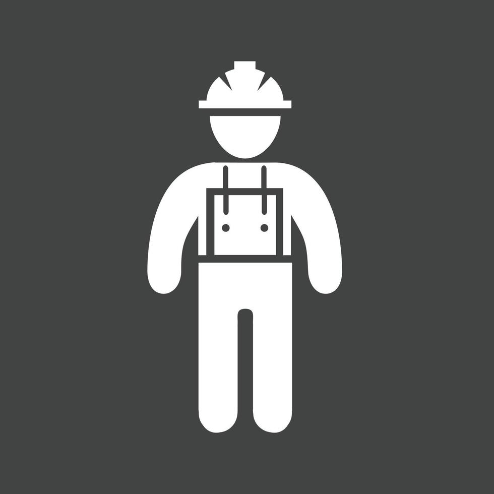 Construction Worker II Glyph Inverted Icon vector