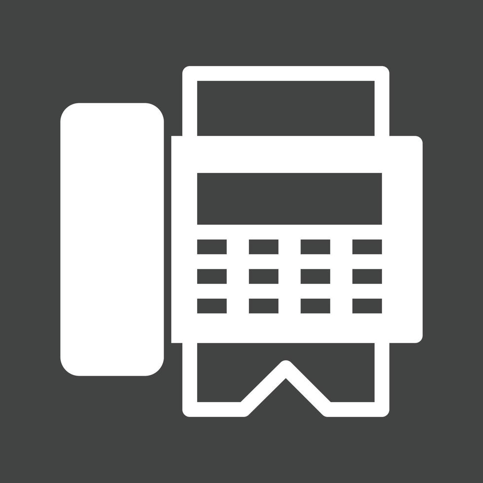 Fax Machine Glyph Inverted Icon vector