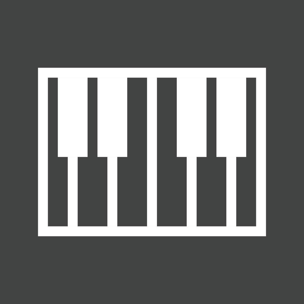 Piano Glyph Inverted Icon vector