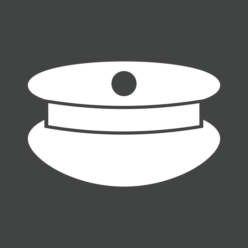 Policeman's hat Glyph Inverted Icon vector