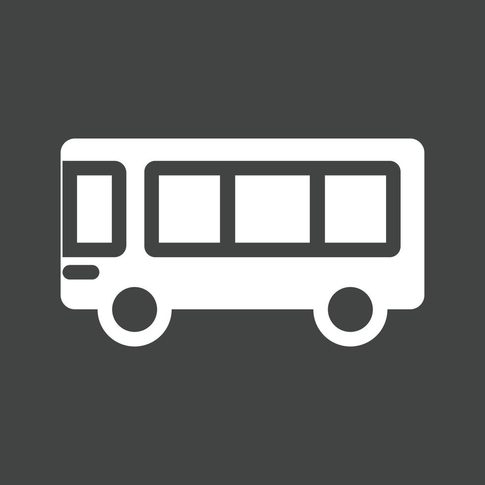 School Bus Glyph Inverted Icon vector