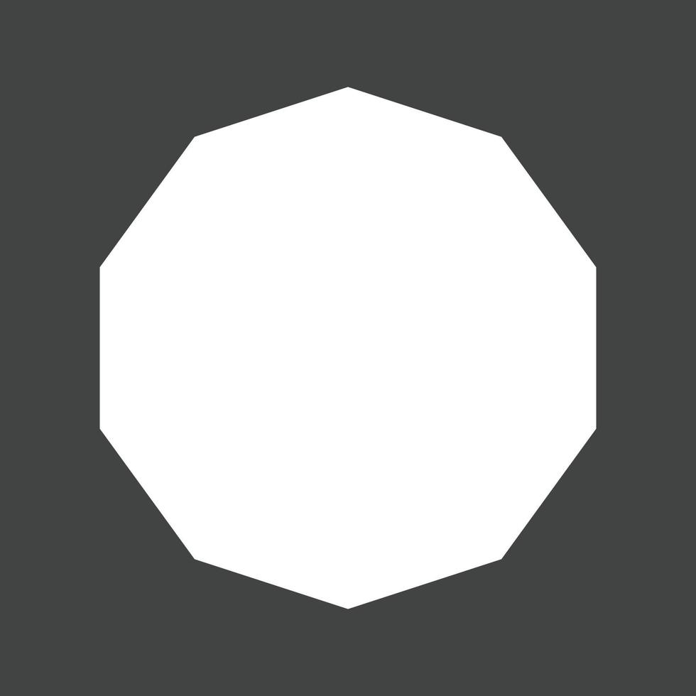 Decagon Glyph Inverted Icon vector