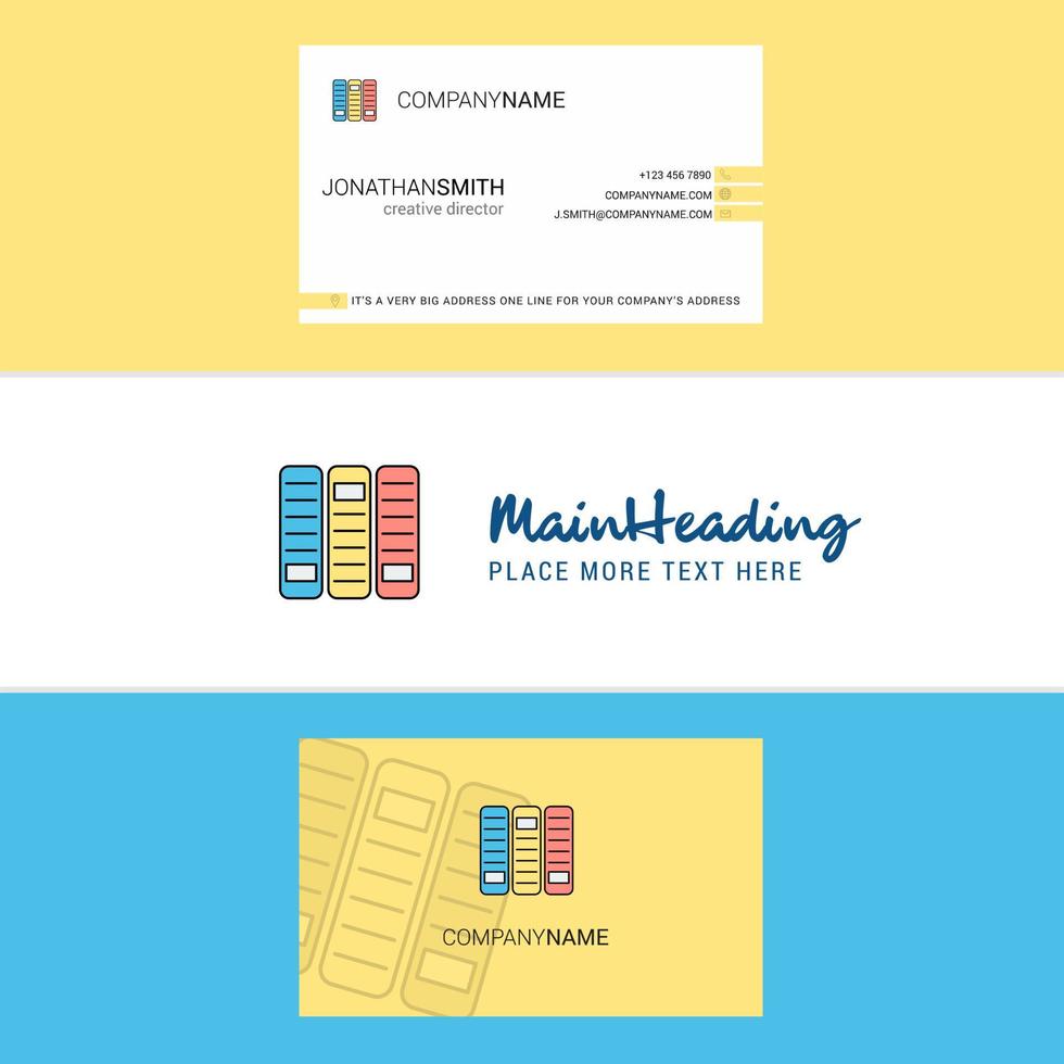 Beautiful Files Logo and business card vertical Design Vector