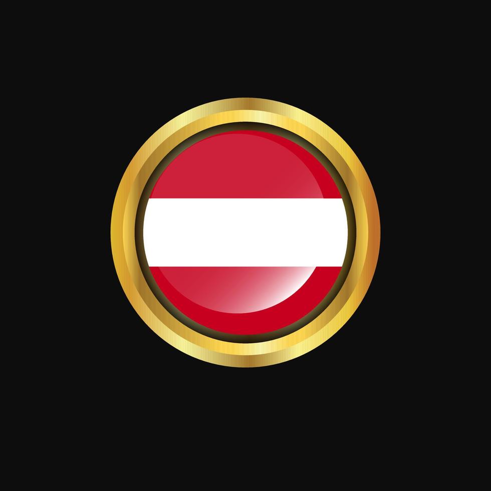 Austria flag Golden button vector