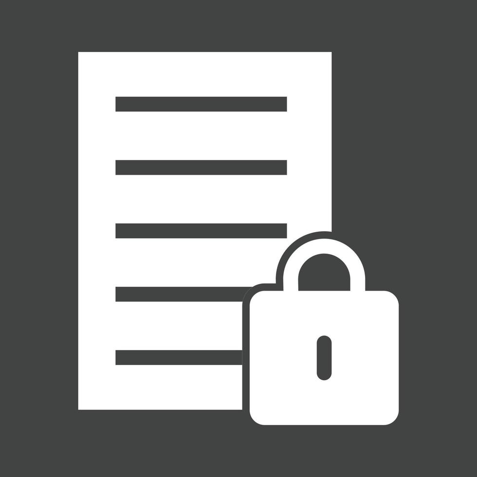 Secure Data Glyph Inverted Icon vector