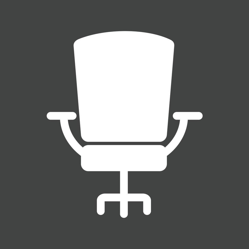 Office Chair Glyph Inverted Icon vector