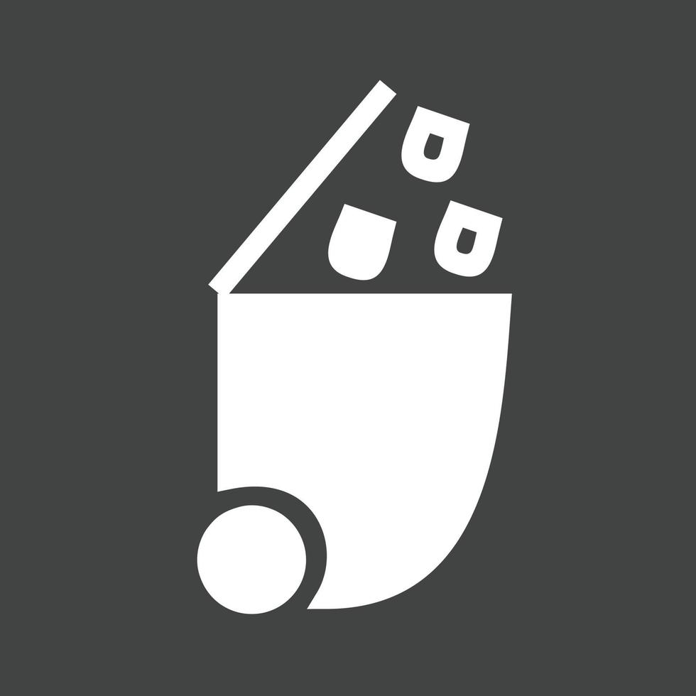 Recycle Bin Glyph Inverted Icon vector