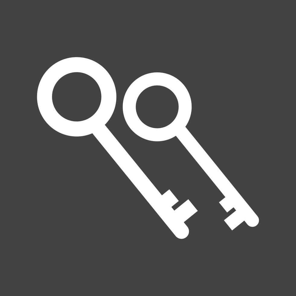 Two Keys Glyph Inverted Icon vector