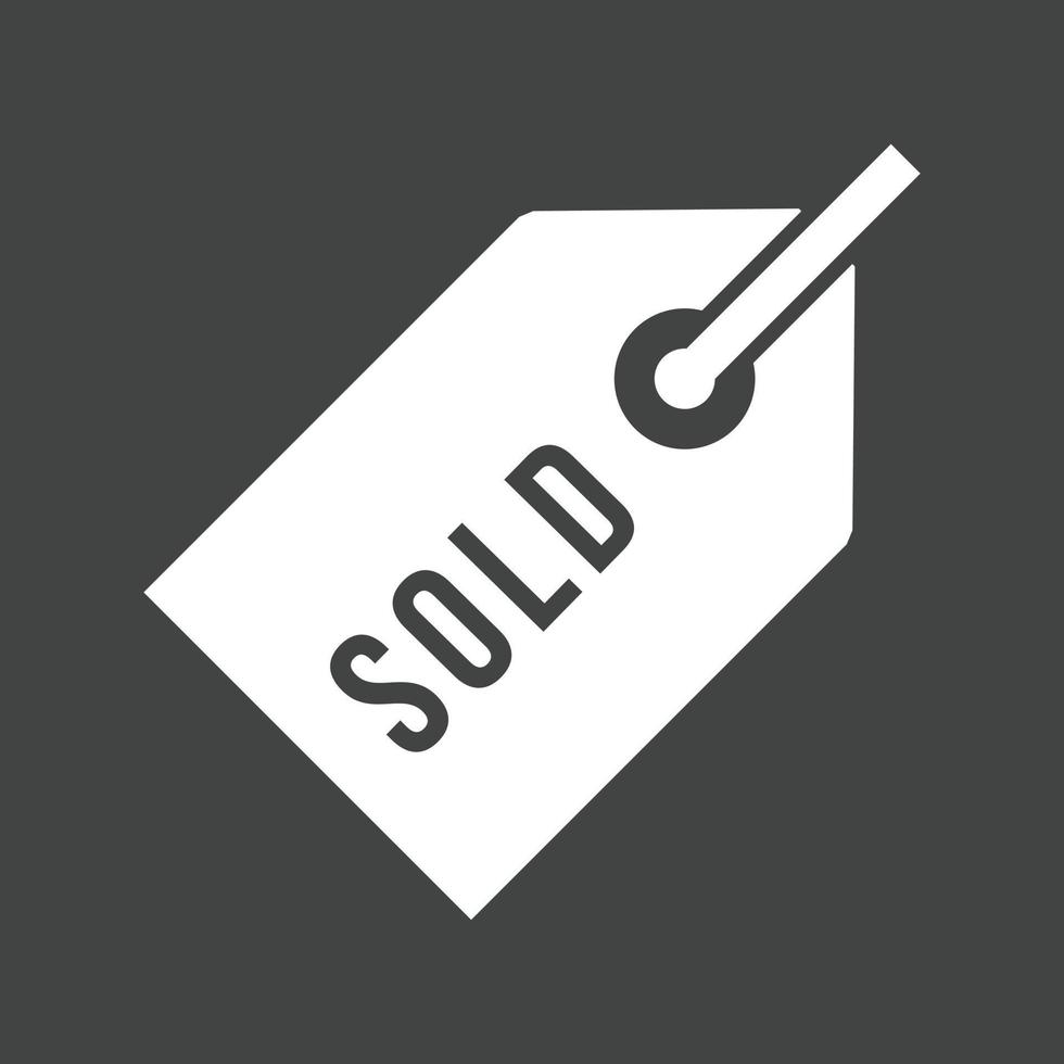 Sold Tag Glyph Inverted Icon vector