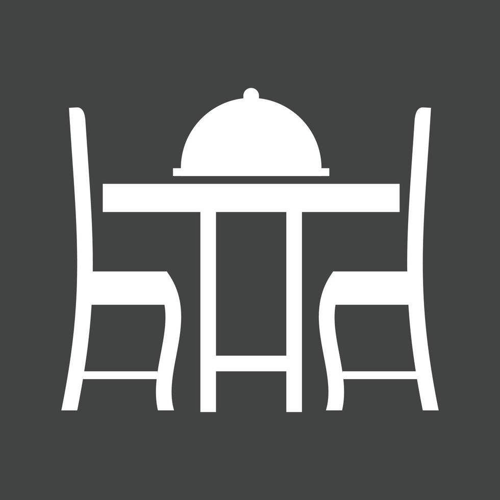 Dinner Table II Glyph Inverted Icon vector