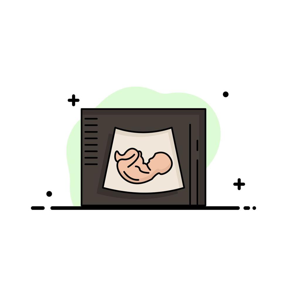 Maternity pregnancy sonogram baby ultrasound Flat Color Icon Vector