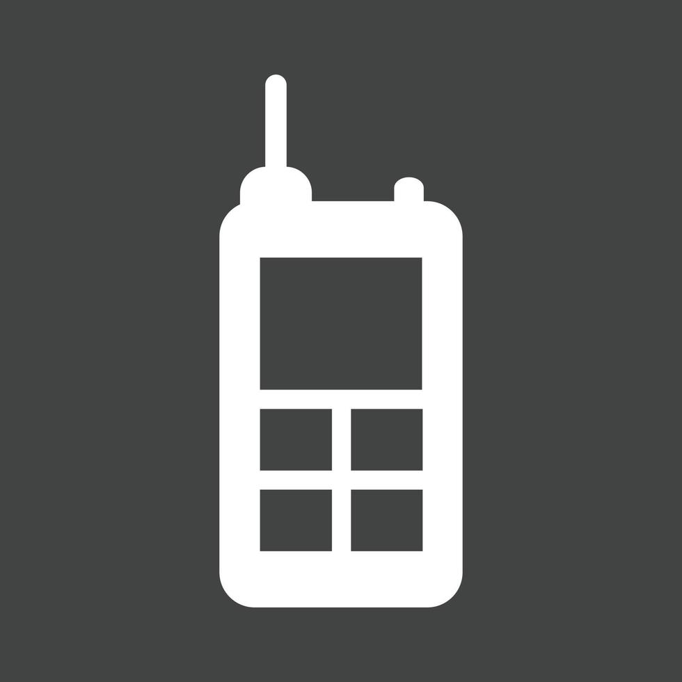 Cellular Phone Glyph Inverted Icon vector