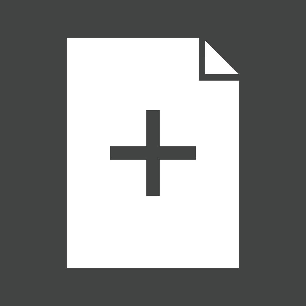 Note Add Glyph Inverted Icon vector